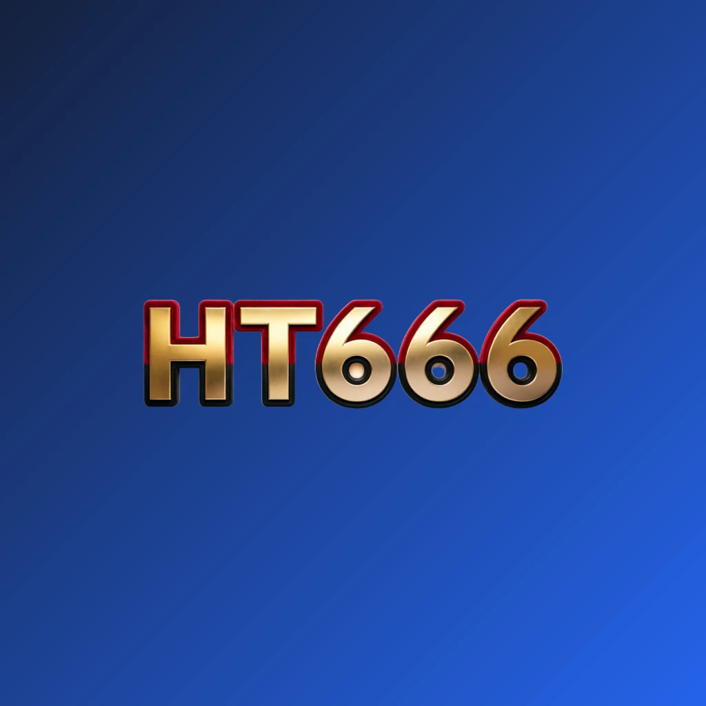 Logo kasino mewah untuk HT666 dengan teks gradasi emas yang kaya dengan aksen merah dan hitam, efek pencahayaan elegan, dan gaya hiburan kelas atas pada latar belakang transparan, dirancang sebagai tanda kata persegi panjang horizontal lebar untuk header situs web